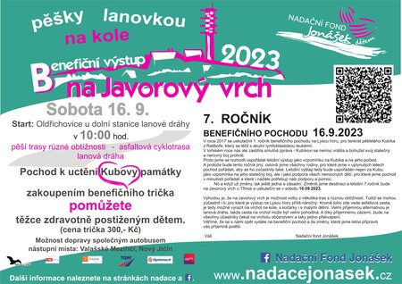 7. ROČNÍK BENEFIČNÍHO POCHODU 16.09.2023
